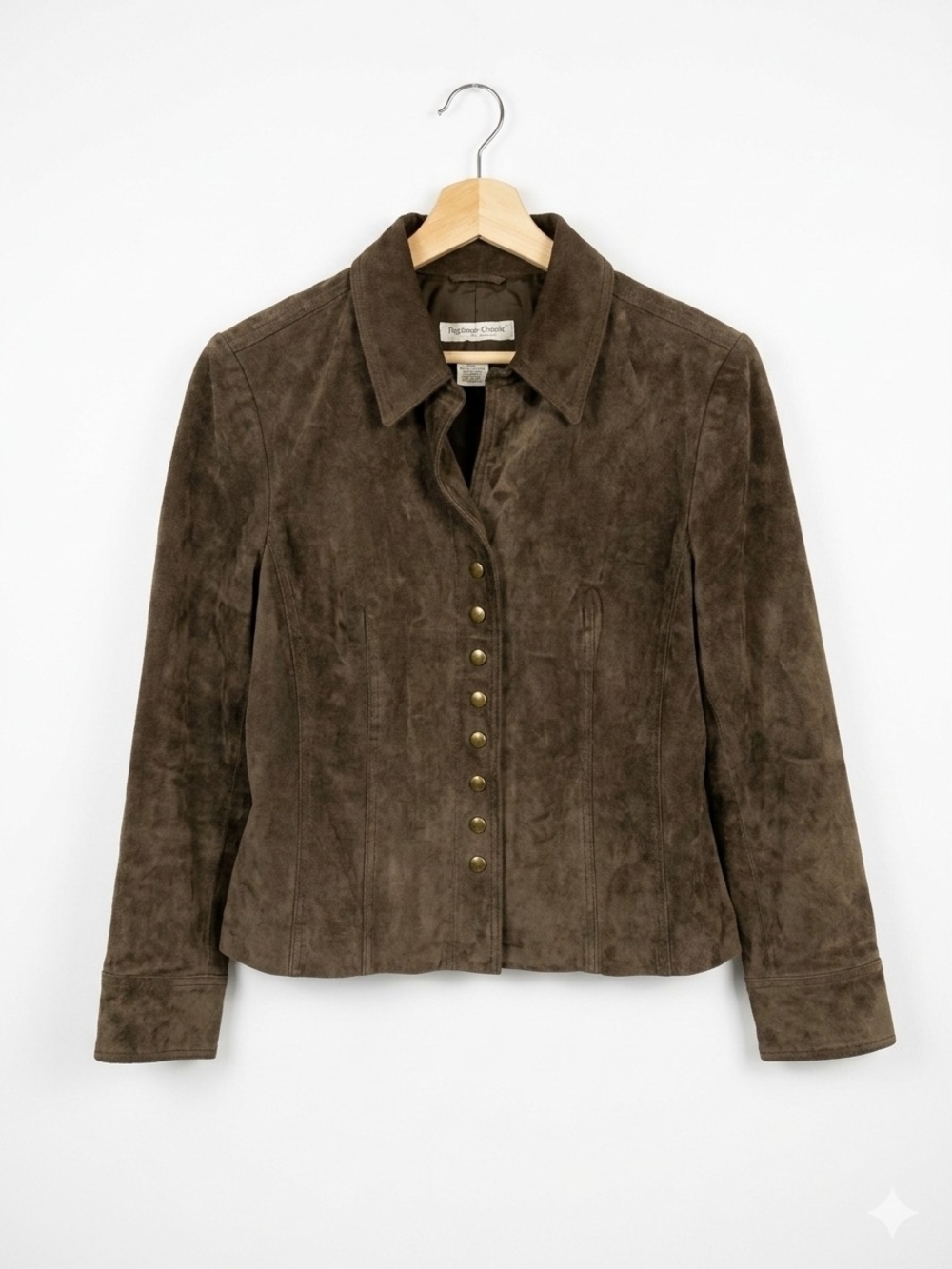 Coldwater Creek Brown Suede Snap-Front Jacket